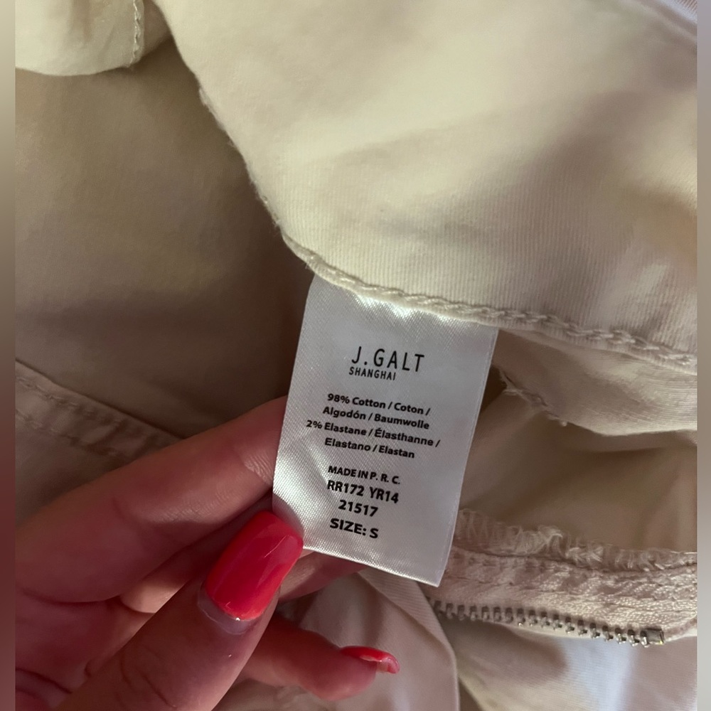 John Galt low rise cream colored jeans